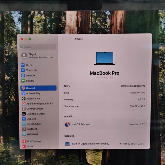MacBook Pro 16 นิ้ว M4 Pro 2024 สี Space Black สเปคแรงมาก RAM 48GB  SSD 512GB  เครื่องไทย THA รูปที่ 8