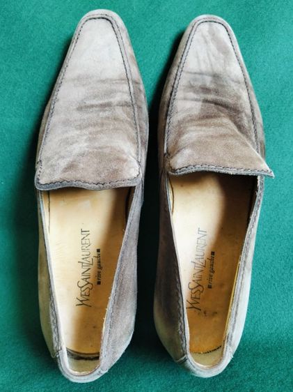 ขายรองเท้าแบรนด์ YSL Yves saintlaurent รุ่น rive gauche made in Italy แท้ size 42 หนังคลับสีน้ำตาลอ่อนเป็นรองเท้าทรง Loafers man รูปที่ 6
