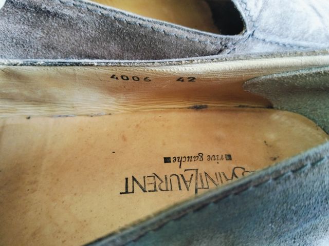 ขายรองเท้าแบรนด์ YSL Yves saintlaurent รุ่น rive gauche made in Italy แท้ size 42 หนังคลับสีน้ำตาลอ่อนเป็นรองเท้าทรง Loafers man รูปที่ 7