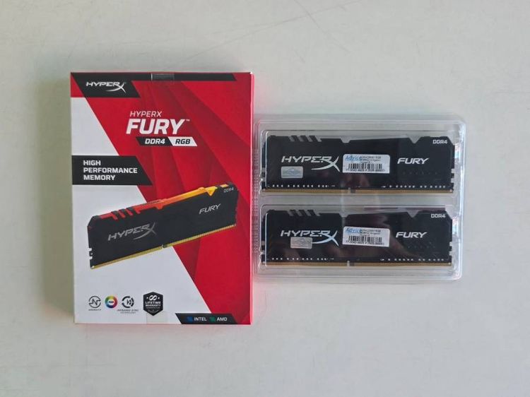 แรม DDR4 bus 2666 16GB (8GBX2) Kingston Hyper-X FURY RGB 