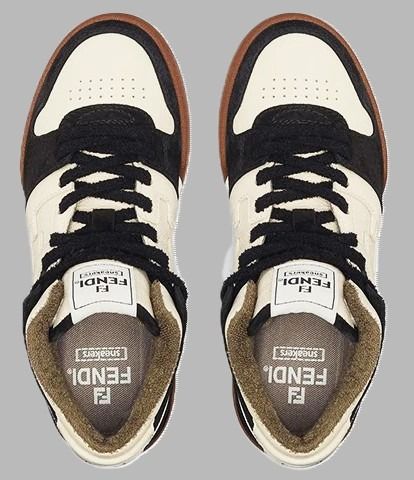 FENDI Match Low Top Suede Black Beige รูปที่ 7