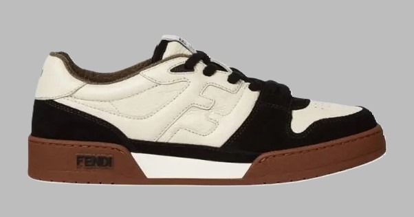 FENDI Match Low Top Suede Black Beige รูปที่ 3