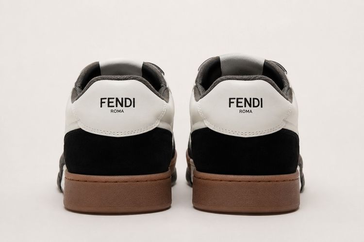 FENDI Match Low Top Suede Black Beige รูปที่ 11