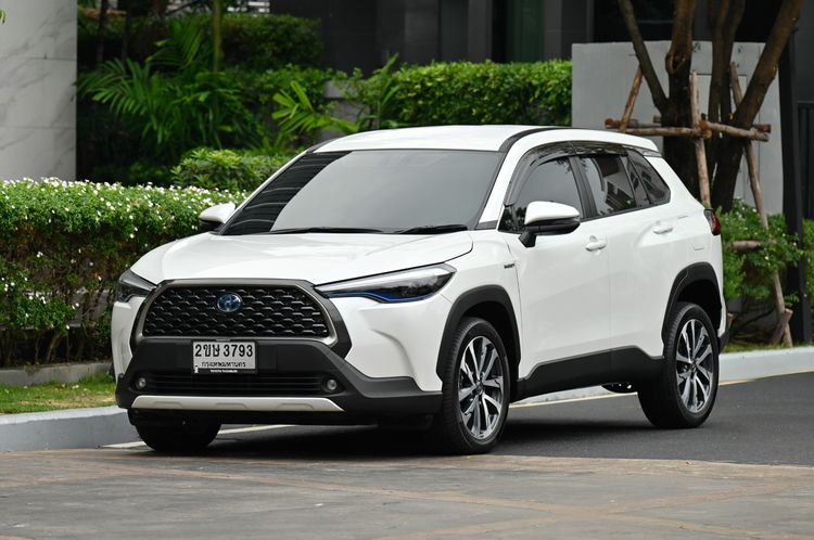 รถ Toyota Corolla Cross 1.8 Hybrid Premium สี ขาว