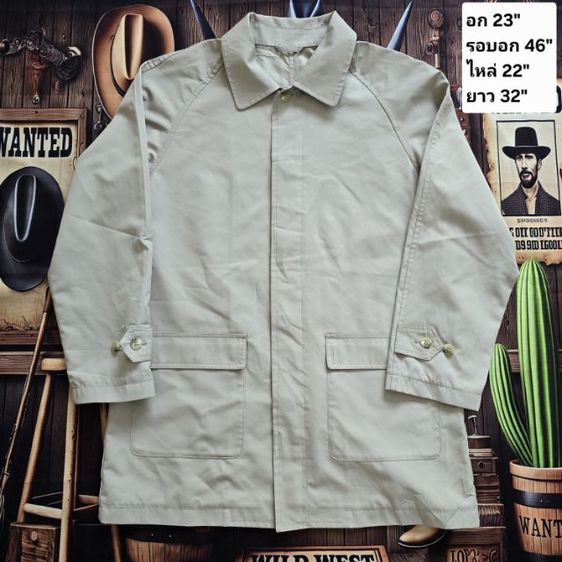 UNIQLO เสื้อโค้ท แจ็กเก็ตยาว สีเบจอ่อน มือสอง สภาพดี