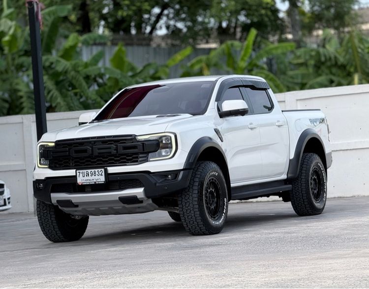 Ford Ranger 2023 Raptor 2.0 Bi-Turbo 4WD Pickup ดีเซล ไม่ติดแก๊ส เกียร์อัตโนมัติ ขาว
