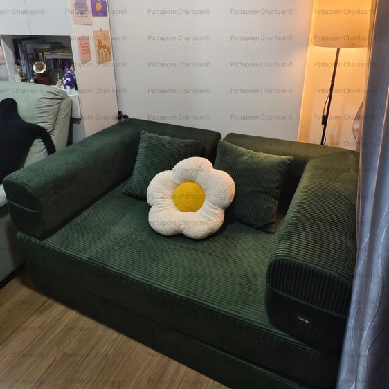 อื่นๆ 2 ที่นั่ง โซฟาปรับนอน (Sofa Bed) สีเขียวเข้ม มัลติฟังก์ชั่น