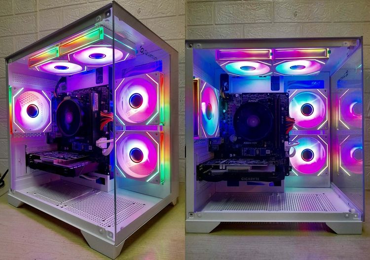 💥 Com เล่นเกมส์ ทำงาน กราฟิก 3D 💥 CPU RYZEN5 2600 + GTX 1650 OC 4 GB + RAM 16 GB  + M.2 NVme 128 GB + SSD 256 GB 💥