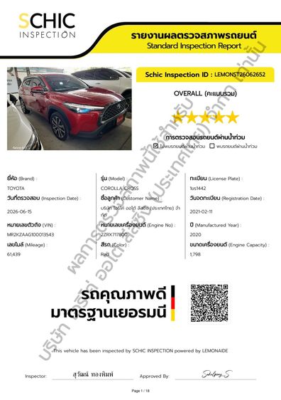 Toyota Corolla Cross 2020 1.8 Hybrid Premium Utility-car ไฮบริด ไม่ติดแก๊ส เกียร์อัตโนมัติ ส้ม รูปที่ 2