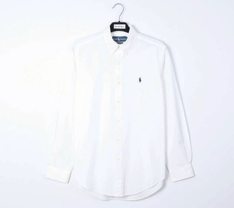 Polo Ralph Lauren EU 43 RALPH LAUREN SIZE L เสื้อเชิ้ตแขนยาวสีขาว อก 21.5 ยาว 30.5