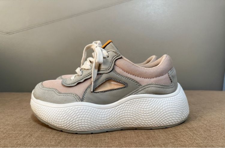 รองเท้าผ้าใบพื้นหนา ZARA Woman Pink Gray 