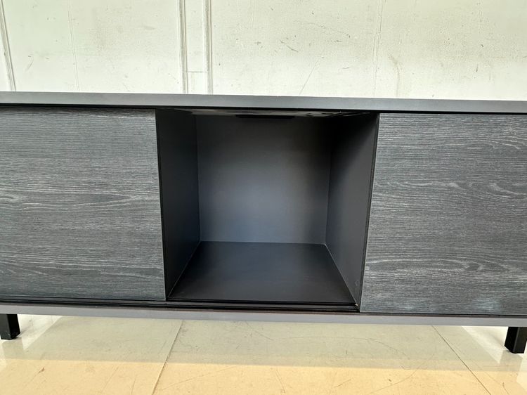 ตู้วางทีวี 2 บานเลื่อน โครงไม้ MDF สีเทา ขาเหล็กสีดำ รูปที่ 10