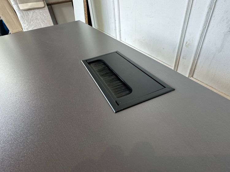 ตู้วางทีวี 2 บานเลื่อน โครงไม้ MDF สีเทา ขาเหล็กสีดำ รูปที่ 7