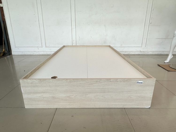 เตียงนอน 3.5 ฟุต ไม่มีหัวเตียง โครงฐานและคานไม้ MDF สีบีชลายไม้