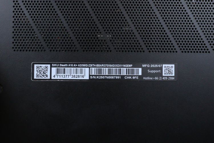 MSI STEALTH A16 AI PLUS Ryzen AI 9 HX 370.RTX 5080 RAM64.2TB รูปที่ 16