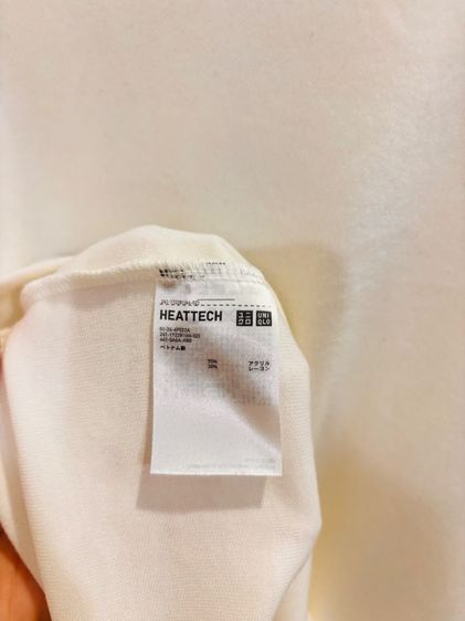 UNIQLO HEATTECH เสื้อฮีทเทคคอเต่าผ้าฟสีซ สีขาว ผู้หญิง ไซส์ L มือสอง สภาพดี รูปที่ 3