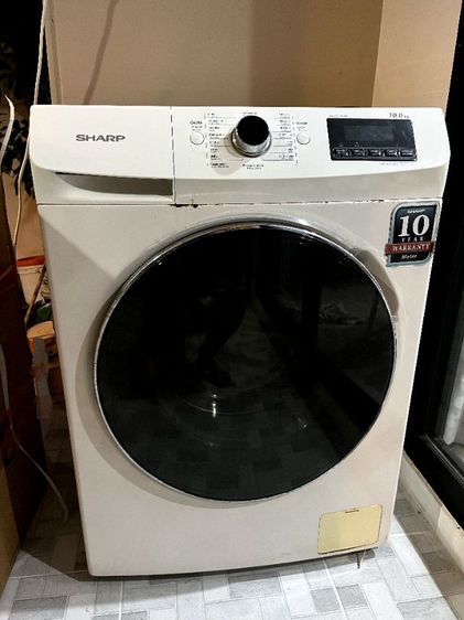 เครื่องซักผ้าฝาหน้ายี่ห้อ sharp ขนาด10 kg