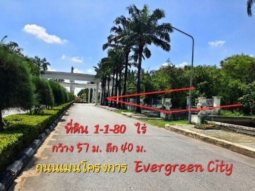 《ยินดีรับนายหน้า》ขายที่ดิน 1-1-80ไร่ ติดถนนเมนโครงการ เอเวอร์กรีน ซิตี้(ติดถนนกาญจนาภิเษก)ใกล้รถไฟฟ้าMRTหลักสอง เดอะมอลล์บางแค