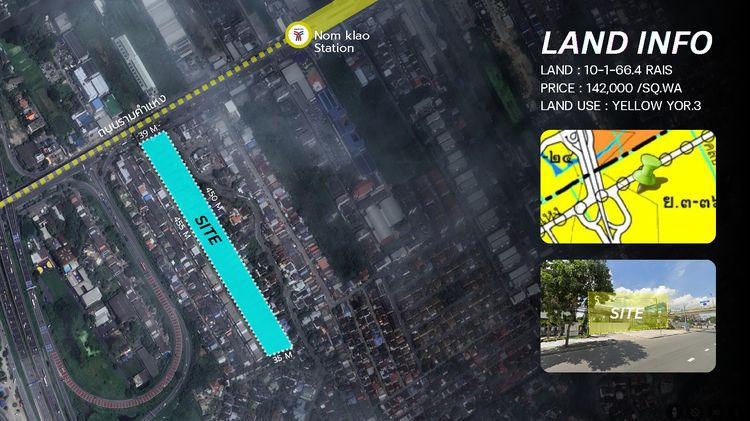 ที่ดินรามคำแหงใกล้สถานีน้อมเกล้า