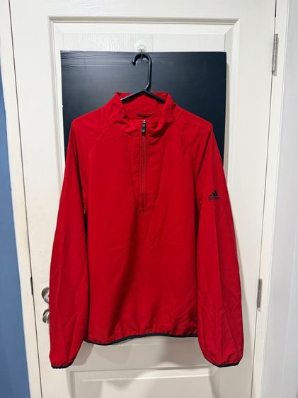 แขนยาว เสื้อแจ็คเก็ต | เสื้อคลุม อื่นๆ แจ็คเก็ตวอร์มสีแดงกันลมhalf zip(ผ้าร่ม)แบรนด์ Addidas