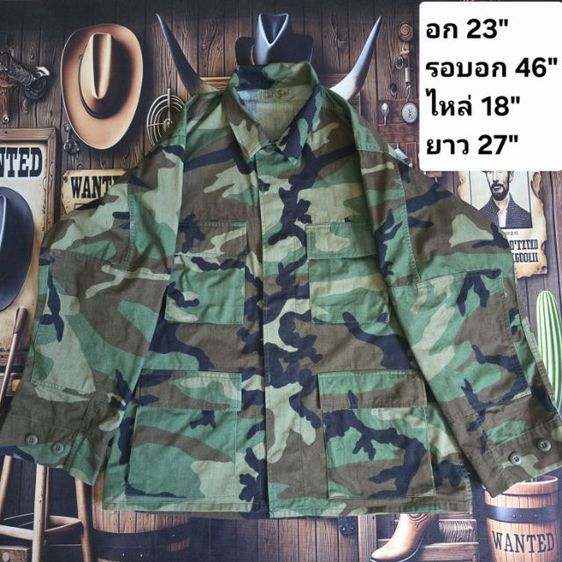  เสื้อทหาร Woodland Camo US Army Combat Jacket แท้ มือสอง