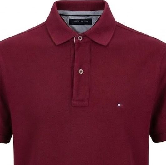 Tommy Hilfiger Regular Fit Flag Burgundy Polo Shirt  รูปที่ 3