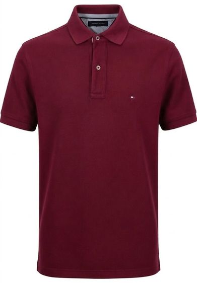 Tommy Hilfiger Regular Fit Flag Burgundy Polo Shirt 