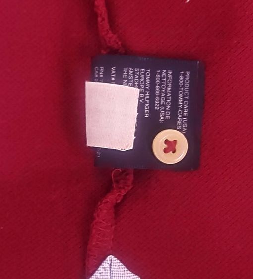 Tommy Hilfiger Regular Fit Flag Burgundy Polo Shirt  รูปที่ 6