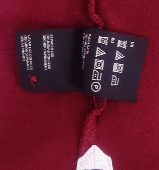 Tommy Hilfiger Regular Fit Flag Burgundy Polo Shirt  รูปที่ 7