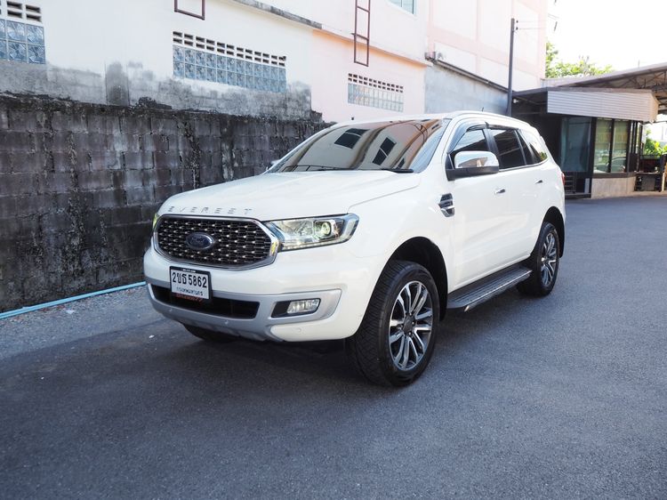 Ford Everest 2021 2.0 Bi-Turbo Titanium+ 4WD Utility-car ดีเซล ไม่ติดแก๊ส เกียร์อัตโนมัติ ขาว