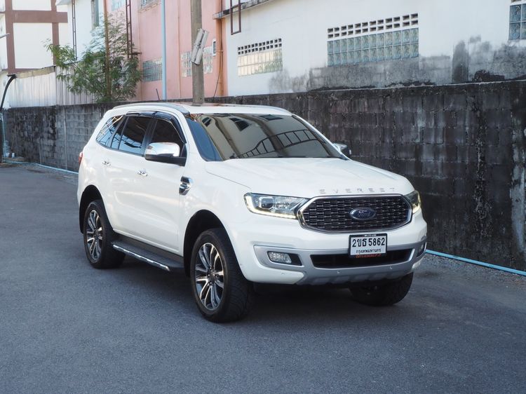 Ford Everest 2021 2.0 Bi-Turbo Titanium+ 4WD Utility-car ดีเซล ไม่ติดแก๊ส เกียร์อัตโนมัติ ขาว รูปที่ 2