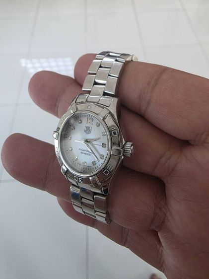 tag heuer aquaracer waf 1415 ladysize หน้าขาวหลักเพชร. รูปที่ 4