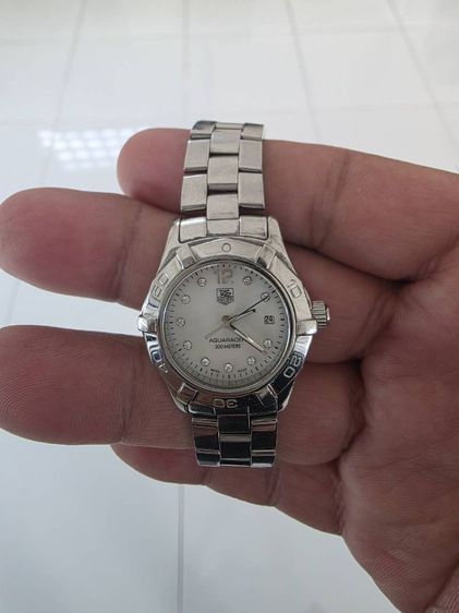 tag heuer aquaracer waf 1415 ladysize หน้าขาวหลักเพชร.