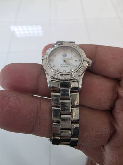 tag heuer aquaracer waf 1415 ladysize หน้าขาวหลักเพชร. รูปที่ 3