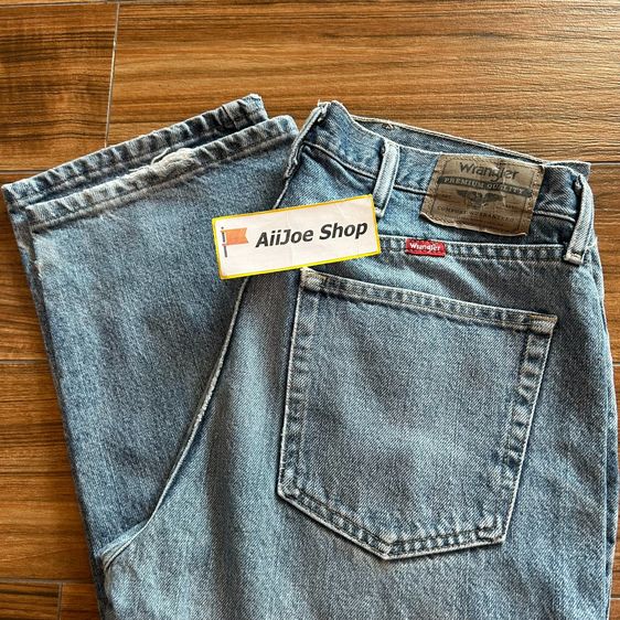 👖★ Wrangler Premium Quality ★ ของแท้💯 Vintage Blue Wash Regular Fit (Straight Leg) รูปที่ 8