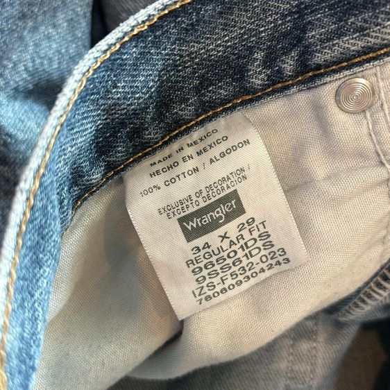 👖★ Wrangler Premium Quality ★ ของแท้💯 Vintage Blue Wash Regular Fit (Straight Leg) รูปที่ 2