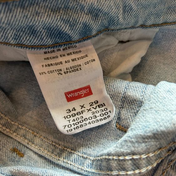 👖★ Wrangler Light Wash Jeans ★ ของแท้💯 Regular Tapered Fit สีฟ้าอ่อนเฟดสวย Made in Mexico รูปที่ 2