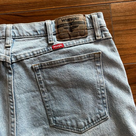 👖★ Wrangler Light Wash Jeans ★ ของแท้💯 Regular Tapered Fit สีฟ้าอ่อนเฟดสวย Made in Mexico รูปที่ 7