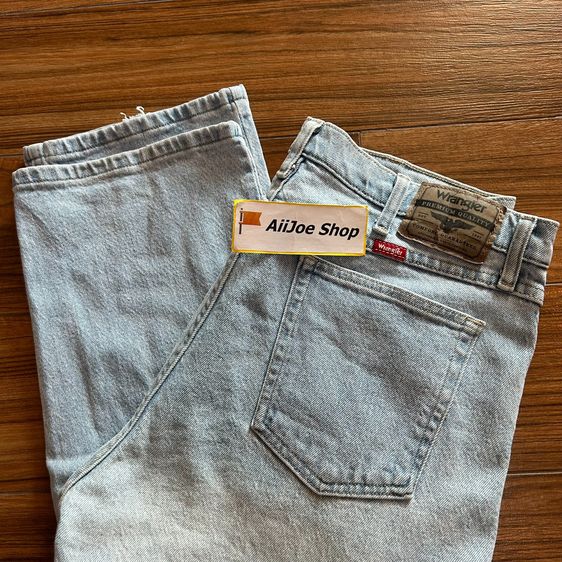 👖★ Wrangler Light Wash Jeans ★ ของแท้💯 Regular Tapered Fit สีฟ้าอ่อนเฟดสวย Made in Mexico รูปที่ 8