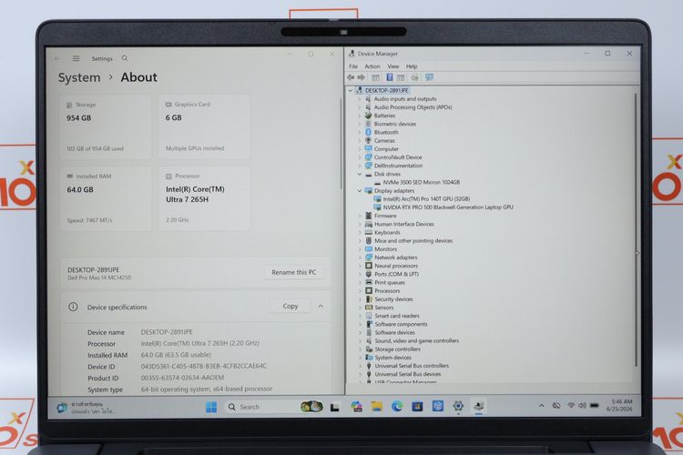 DELL Pro Max 14 MC14250 Core Ultra 7+RTX PRO 500 265H Ram64.1TB รูปที่ 2