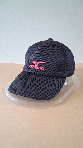หมวกแก๊ป Mizuno สีดำโลโก้ ชมพู