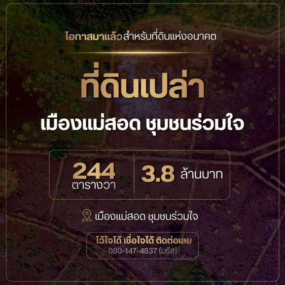 ใช่ ที่ดินในเมืองแม่สอดชุมชนร่วมใจ
