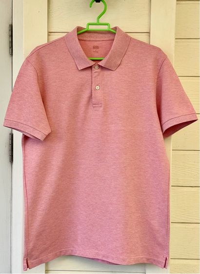 ชมพู EU 42 แขนสั้น อื่นๆ เสื้อโปโล (Polo Shirt) แบรนด์ Uniqlo (L) มือสอง