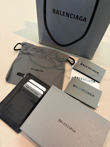 Balenciaga Cash Long Coin And Card Holder In Grained Leather