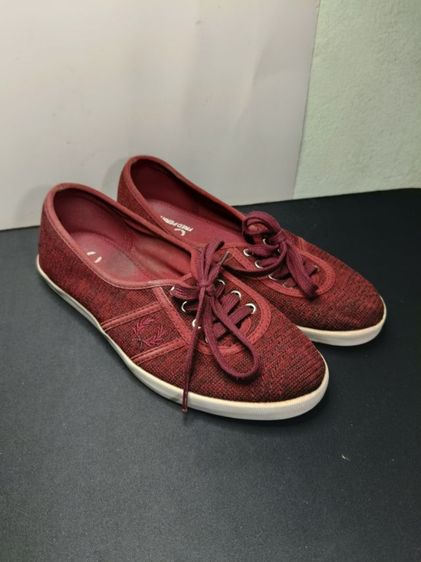 รองเท้าส้นแบน แดง อื่นๆ UK 4.5 | EU 37 1/3 | US 6 อื่นๆ รองเท้าผ้าใบผู้หญิง Fred Perry มารูนเบอร์กันดี ไซส์ 37 (23 cm) มือสองของแท้ สภาพดี
