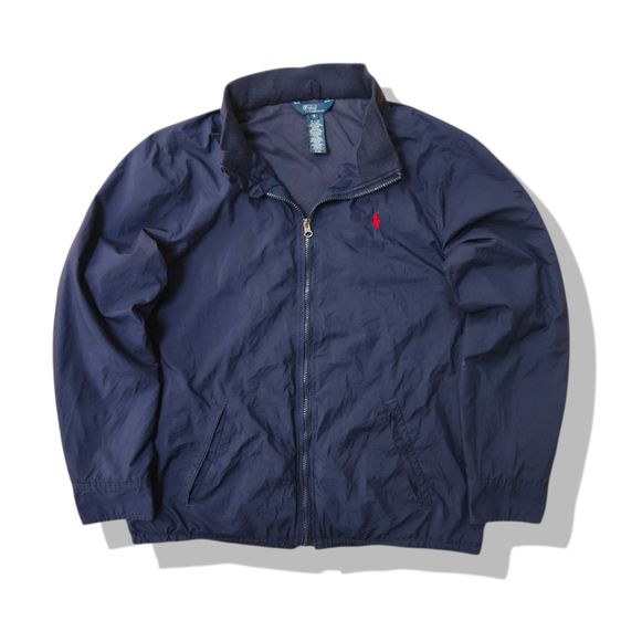 Polo Ralph Lauren Navy Blues Windbreaker Hooded Jacket(XL) มือสอง รอบอก 44”