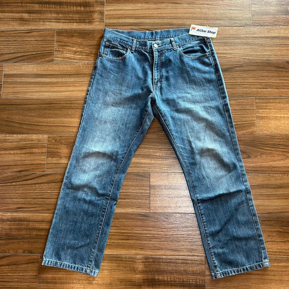 👖★ กางเกงยีนส์แบรนด์ญี่ปุ่น ★ ทรง  Regular Straight สี  Medium Wash Blue Denim