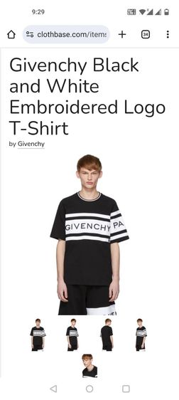อื่นๆ เสื้อทีเชิ้ต EU 42 ดำ แขนสั้น Givenchy Black and White Emboidered Logo (ลดราคา)