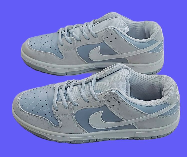 Nike SB Dunk Low Summit White Wolf Grey Orange Label  University Blue colorway รูปที่ 10