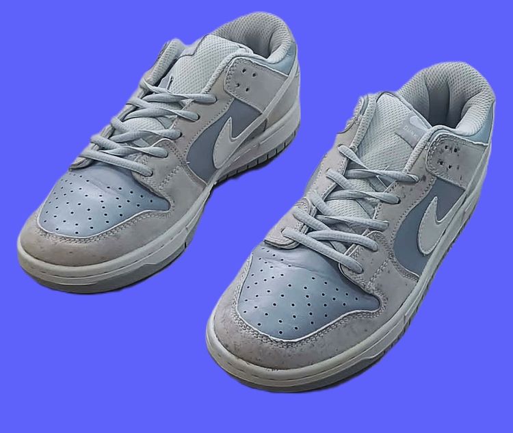 Nike SB Dunk Low Summit White Wolf Grey Orange Label  University Blue colorway รูปที่ 8
